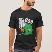 Ghost Dinosaur T rex Funny Boo Halloween Boys Mann T-shirt (Voorkant)