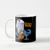 Ghost Dinosaur T Rex Funny Boo Halloween Boys Men Koffiemok (Links)