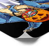 Ghost Dinosaur T Rex Funny Boo Halloween Boys Men  Poster (Hoek)