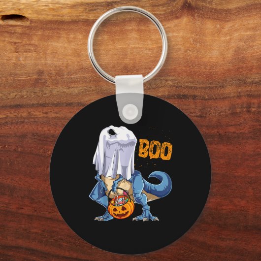 Ghost Dinosaur T Rex Funny Boo Halloween Boys Men  Sleutelhanger (Voorkant)