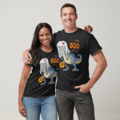 Ghost Dinosaur T rex Funny Boo Halloween Pumpkin T-shirt (Unisex)