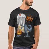 Ghost Dinosaur T rex Funny Boo Halloween Pumpkin T-shirt (Voorkant)