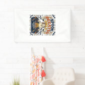 Ghost DJ Spooky Beats Vintage Gravure Halloween Spandoek (Insitu)