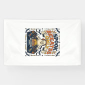 Ghost DJ Spooky Beats Vintage Gravure Halloween Spandoek (Horizontaal)