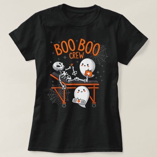 Ghost Doctor Paramedic EMT Nurse Halloween Boo Boo T-shirt (Design voorkant)