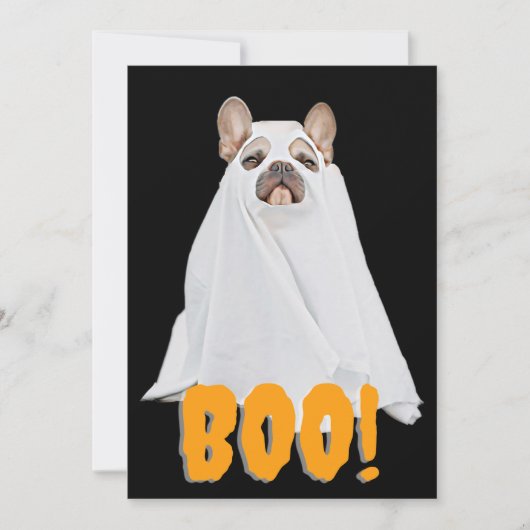 Ghost Dog - French Boo-dog Halloween Invite Kaart (Voorkant)