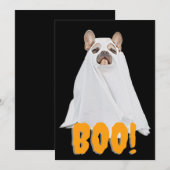 Ghost Dog - French Boo-dog Halloween Invite Kaart (Voorkant / Achterkant)