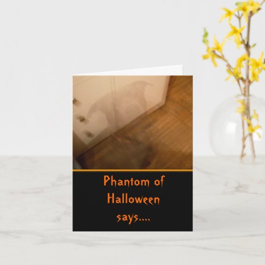 Ghost Dog Halloween Kinder Kaart (Gele Bloem)