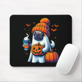 Ghost Dog Pompoen Dranken Beanie Herfst Halloween Muismat (Met muis)