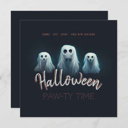 Ghost Dogs Halloween Costume Pet Kaart (Voorkant / Achterkant)