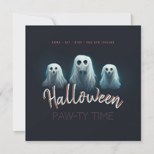 Ghost Dogs Halloween Costume Pet Kaart (Voorkant)