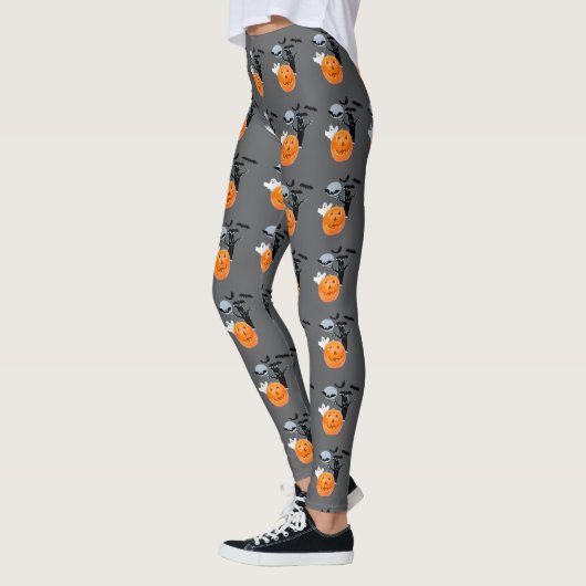 Ghost Drift: All-over Halloween Leggings (Links)