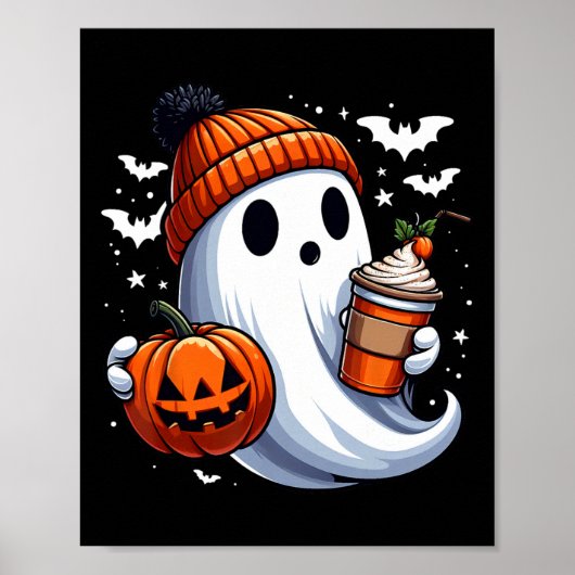 Ghost Drink Pumpkin Spice Mannen Vrouwen Kinder Ha Poster (Voorkant)