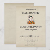 Ghost Drink Wijn Schattige Fun  Halloween Kaart (Voorkant / Achterkant)