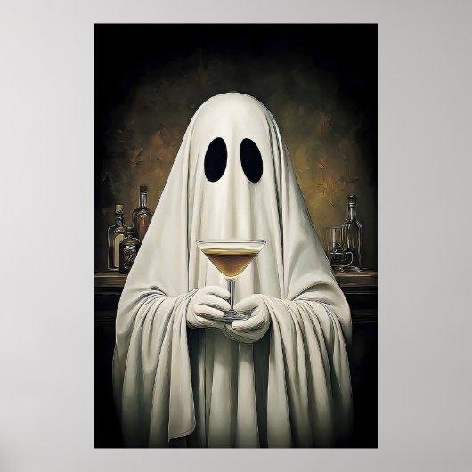 Ghost Drinking Cocktail Espresso Martini Print (Voorkant)