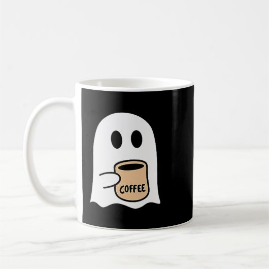 Ghost Drinking Coffee Funny Halloween Costume Coff Koffiemok (Links)