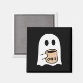 Ghost Drinking Coffee Funny Halloween Costume Coff Magneet (Voorkant / Achterkant)