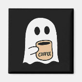 Ghost Drinking Coffee Funny Halloween Costume Coff Magneet (Voorkant)