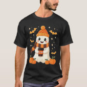 Ghost Drinking Coffee Halloween Cute Ghost Ice Cof T-shirt (Voorkant)