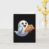 Ghost Eating Pizza Halloween Mannen Vrouwen Kinder Kaart (Gele Bloem)