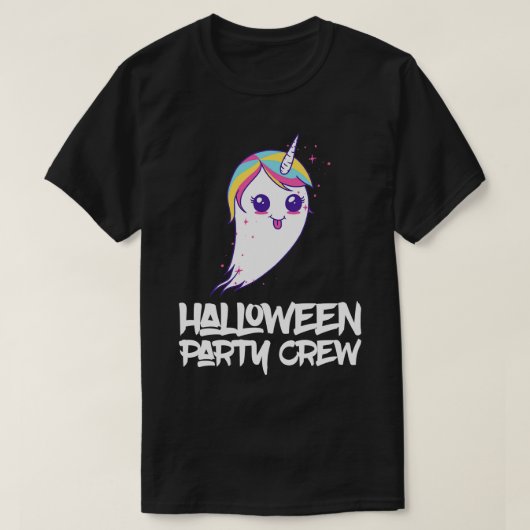 Ghost Eenhoorn Halloween Bijpassend Kostuum T-shirt (Design voorkant)