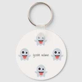 Ghost Emoji en '' Jouw naam here " Sleutelhanger