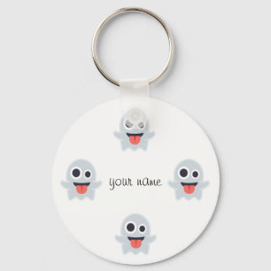 Ghost Emoji en '' Jouw naam here " Sleutelhanger