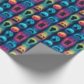 Ghost Emoji Glow - Haunted Neon Spirit Faces Cadeaupapier (Hoek)