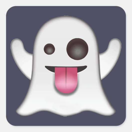 Ghost emoji vierkante sticker (Voorkant)