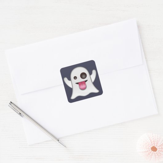 Ghost emoji vierkante sticker (Envelop)
