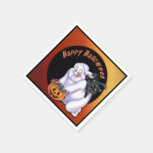 Ghost en Black Cat Halloween Napkins Servet (Hoek)
