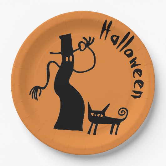 Ghost en Cat Papieren Bordje (Voorkant)