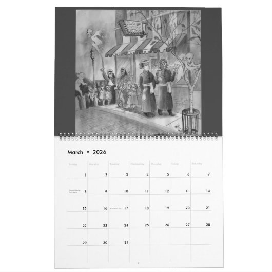 Ghost en Gargoyle Calendar Kalender (Mar 2026)