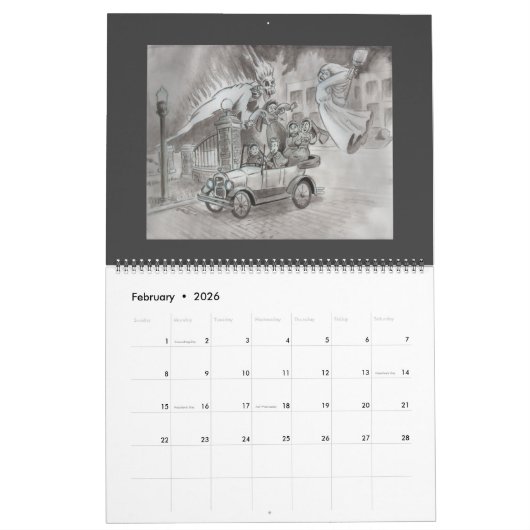 Ghost en Gargoyle Calendar Kalender (Feb 2026)