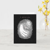 Ghost en Moth Ik aanbid je schattige Valentijnsdag Kaart (Gele Bloem)