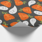 Ghost- en pompoenpatroon cadeaupapier (Hoek)