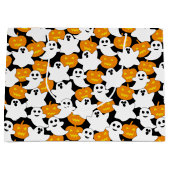 Ghost en Pumpkin Halloween Pattern Groot Cadeauzakje (Voorkant)
