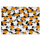 Ghost en Pumpkin Halloween Pattern Groot Cadeauzakje (Achterkant)