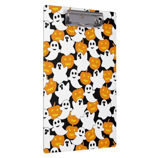 Ghost en Pumpkin Halloween Pattern Klembord (Rechts)