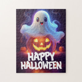 Ghost en Pumpkin Happy Halloween Legpuzzel