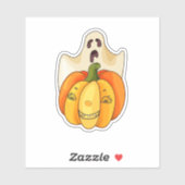 Ghost en Pumpkin Vinyl Custom Cut Sticker (Vel)