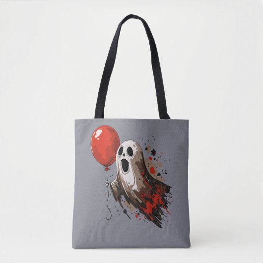 Ghost en rode ballon tote bag (Voorkant)