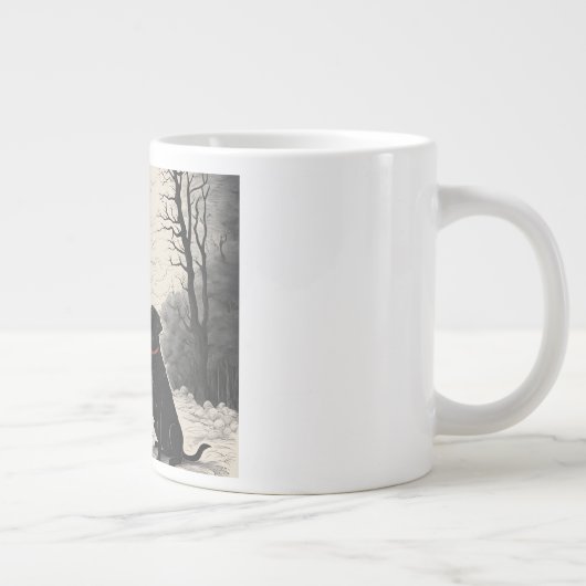 Ghost en zwarte hond Halloween 2024 Grote Koffiekop (Rechts)