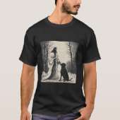 Ghost en zwarte hond Halloween 2024 T-shirt (Voorkant)