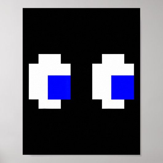 Ghost Eyes Pixel Arcade Videogame 8-bit matching Poster (Voorkant)