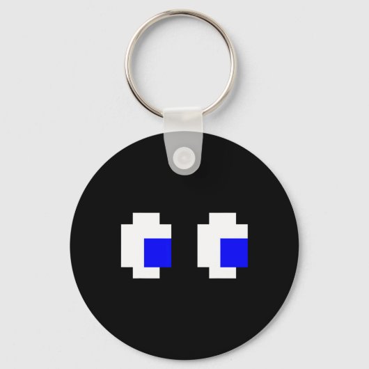 Ghost Eyes Pixel Arcade Videogame 8-bit matching Sleutelhanger (Voorkant)