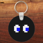 Ghost Eyes Pixel Arcade Videogame 8-bit matching Sleutelhanger (Voorkant)