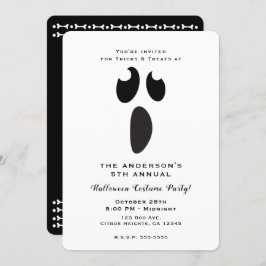 Ghost Face Halloween Party Trick or treat Party Kaart