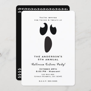 Ghost Face Halloween Party Trick or treat Party Kaart