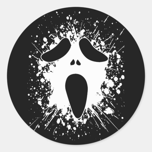 Ghost Face Halloween Splatter Sticker (Voorkant)